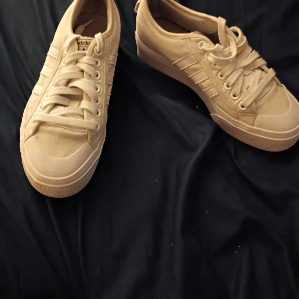 Adidas Cream Canvas Sneakers - Picture 3 of 8